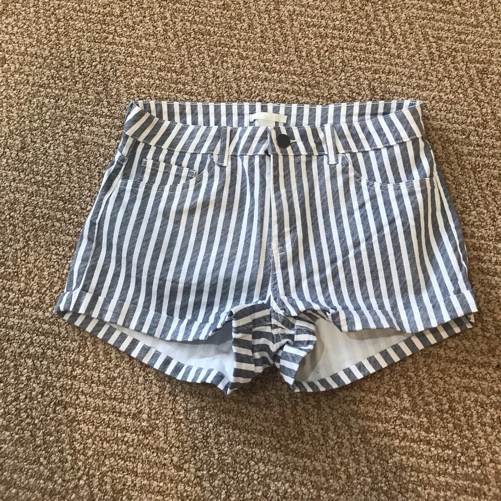 Blue and white striped shorts from H&M